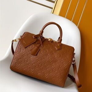 Elegant Brown Embossed Satchel